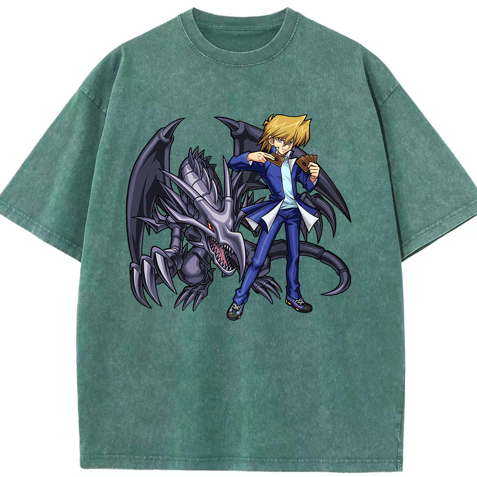 （画像用） 遊☆戯☆王 Yu-Gi-Oh! 綿100% ヴィンテージ風 半袖Tシャツ（フロントプリント）